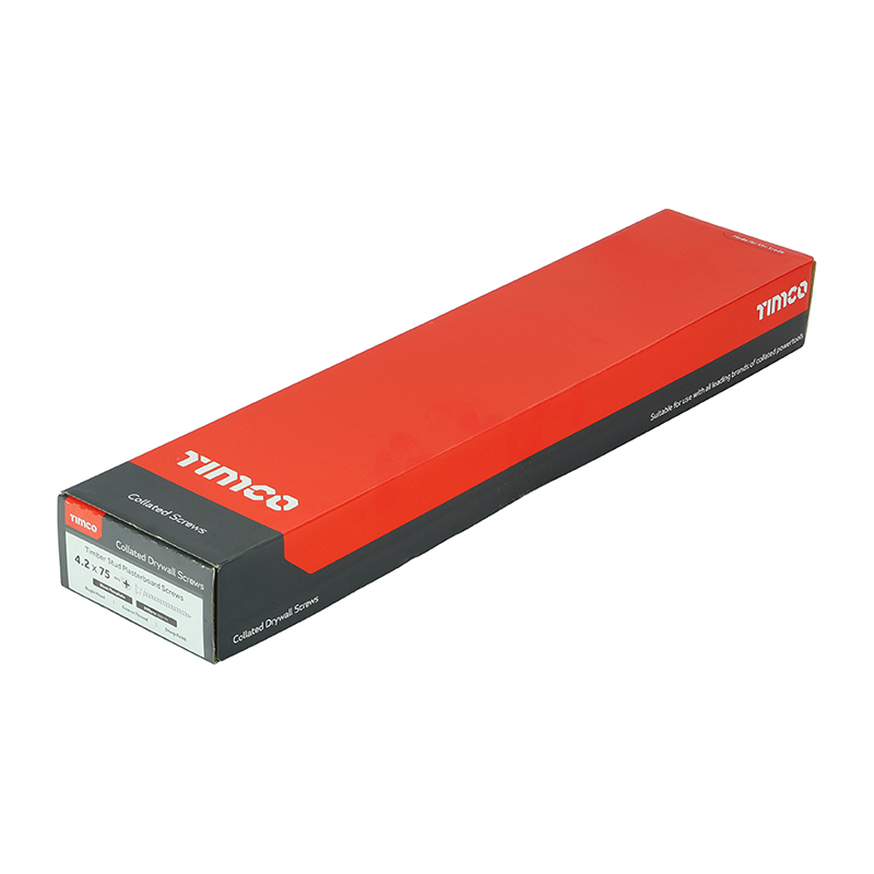 Drywall Screws 4.2mm x 75mm - Collated - Black (Box 500)