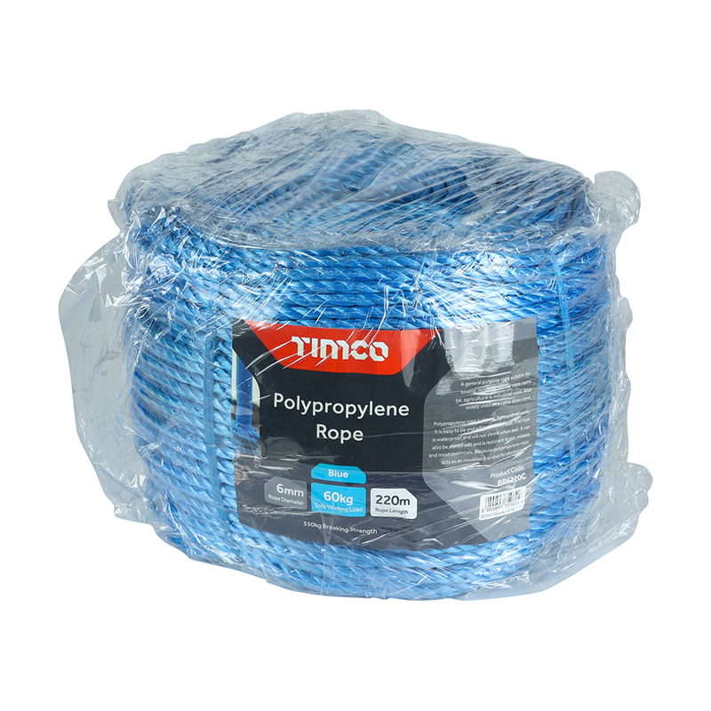 Blue Rope – Polypropylene Long Coil (220m x 8mm)