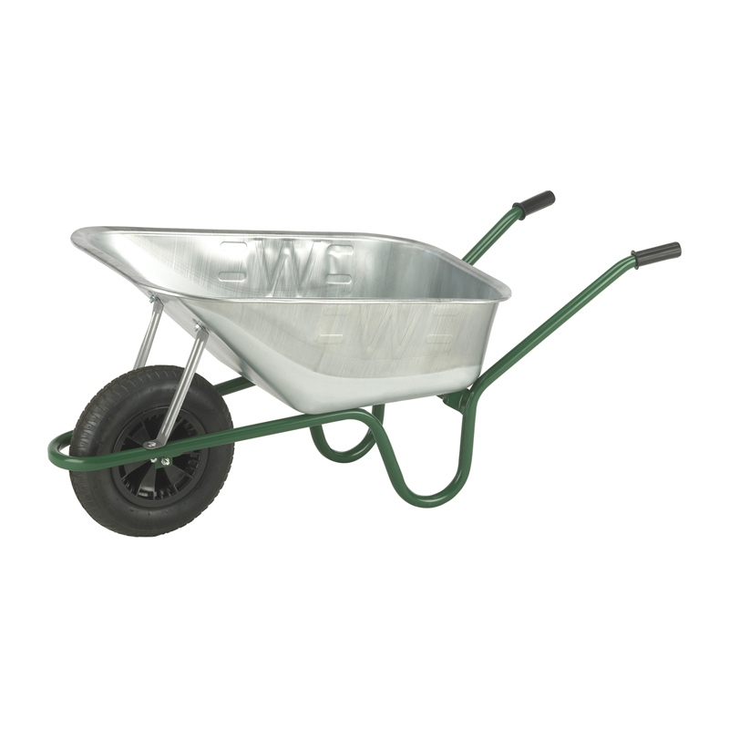 Walsall Wheelbarrow Metal Galvanised Professional 120L with Pneumatic Wheel