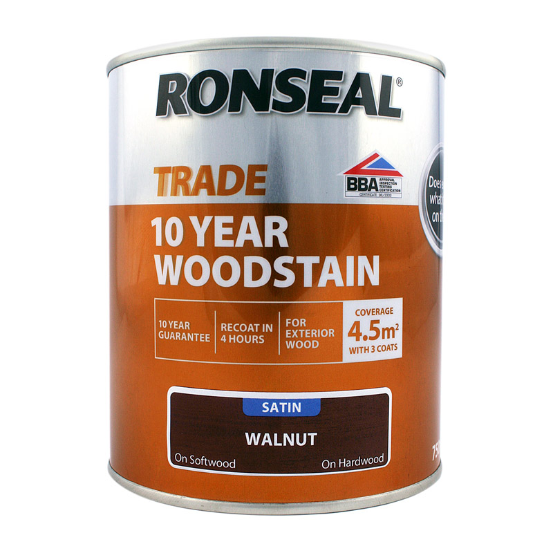 Ronseal Trade 10 Year Woodstain – Satin Walnut (750ml)