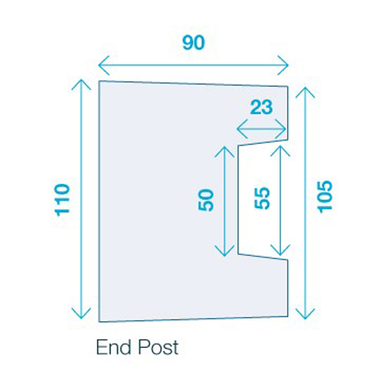 Concrete Slotted End Fence Post 2.135m (7ft)