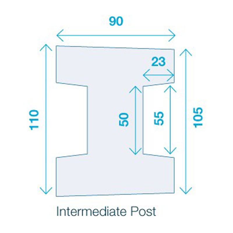 Concrete Slotted 'H' Intermediate Fence Post 3.05m (10ft)