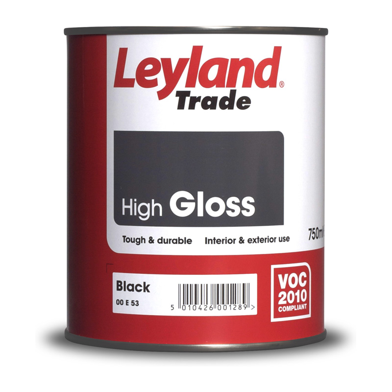 Leyland Trade High Gloss Paint – Black (0.75L)