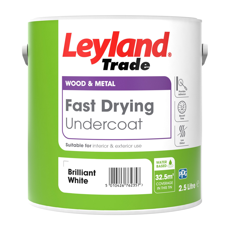 Leyland Trade Fast Drying Undercoat – Brilliant White (2.5L)