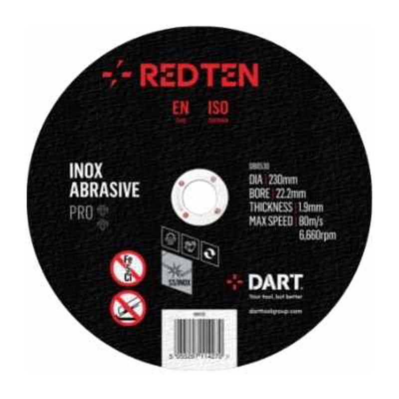 DART Red Ten SS/Inox Abrasive Disc 230mm x 1.9mm x 22.2mm