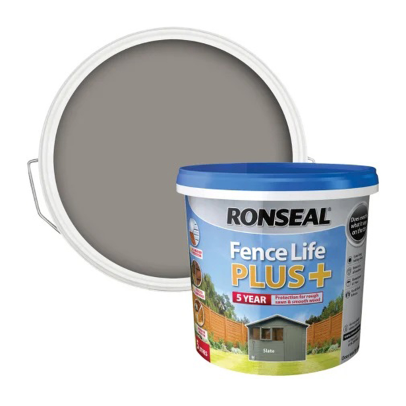 Ronseal Fence Life Plus+  Fence & Shed Paint – Slate (5L)