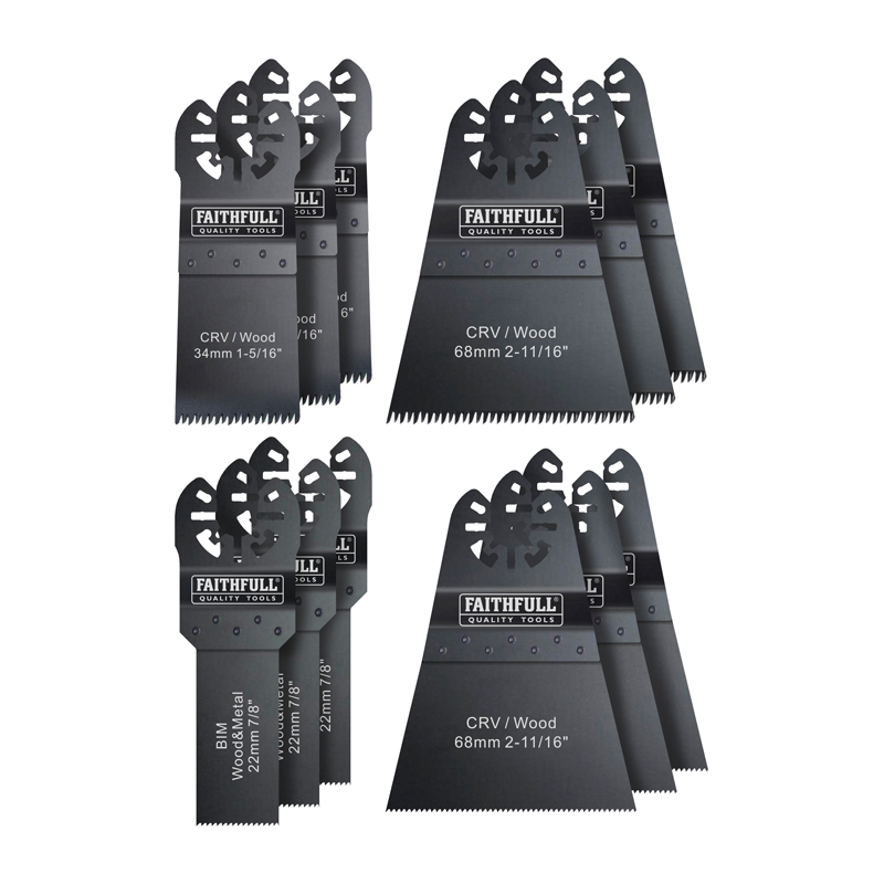 Faithfull Multi-Function Tool Blade Set (12 Piece)