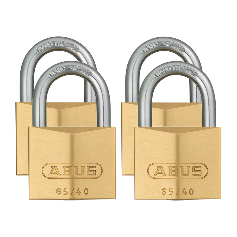 Abus Padlock 65/40mm – Brass (Quad Pack)