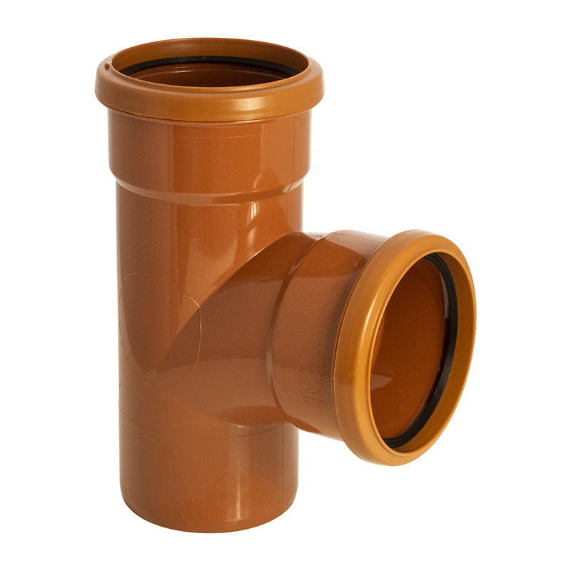 FloPlast 110mm Underground Equal Junction 87.5&deg; – Orange/Brown (Double Socket)