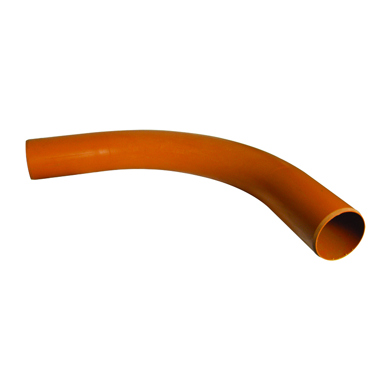 FloPlast 110mm Underground Long Radius Bend 87.5&deg; – Orange/Brown (Plain Ended)