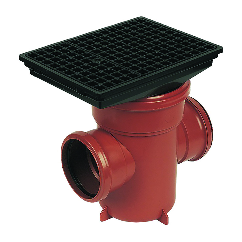 FloPlast 110mm Back Inlet Bottle Gully – Orange/Brown (Black Rectangular Lid)