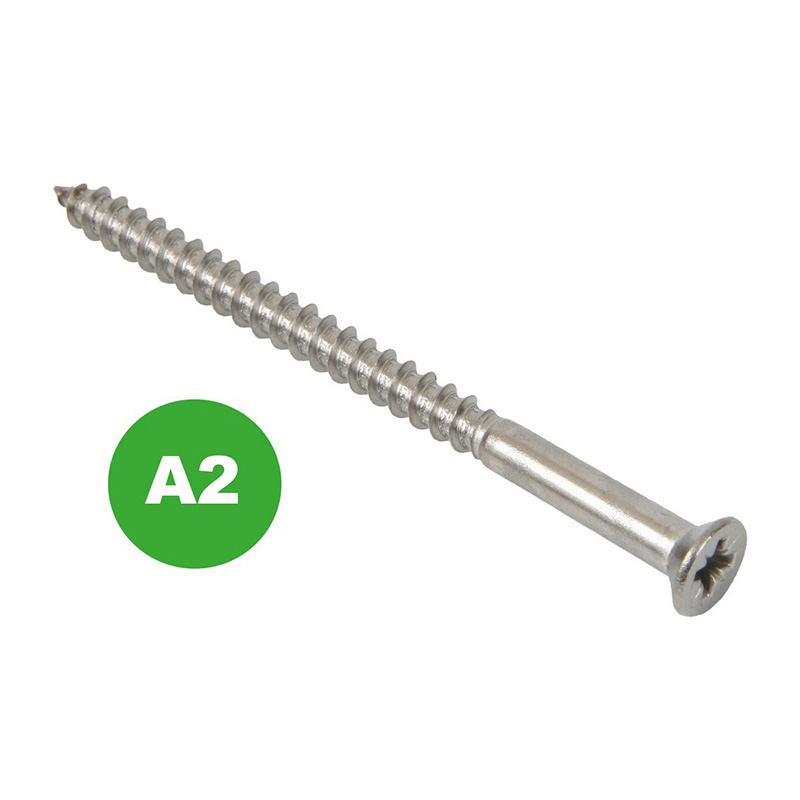 Wood Screws CSK Pozi Recessed A2 Stainless Steel 4mm x 25mm (Box 200)