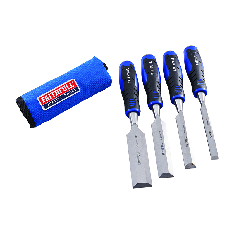 Faithfull Soft Grip Wood Chisel Set (4 Piece)