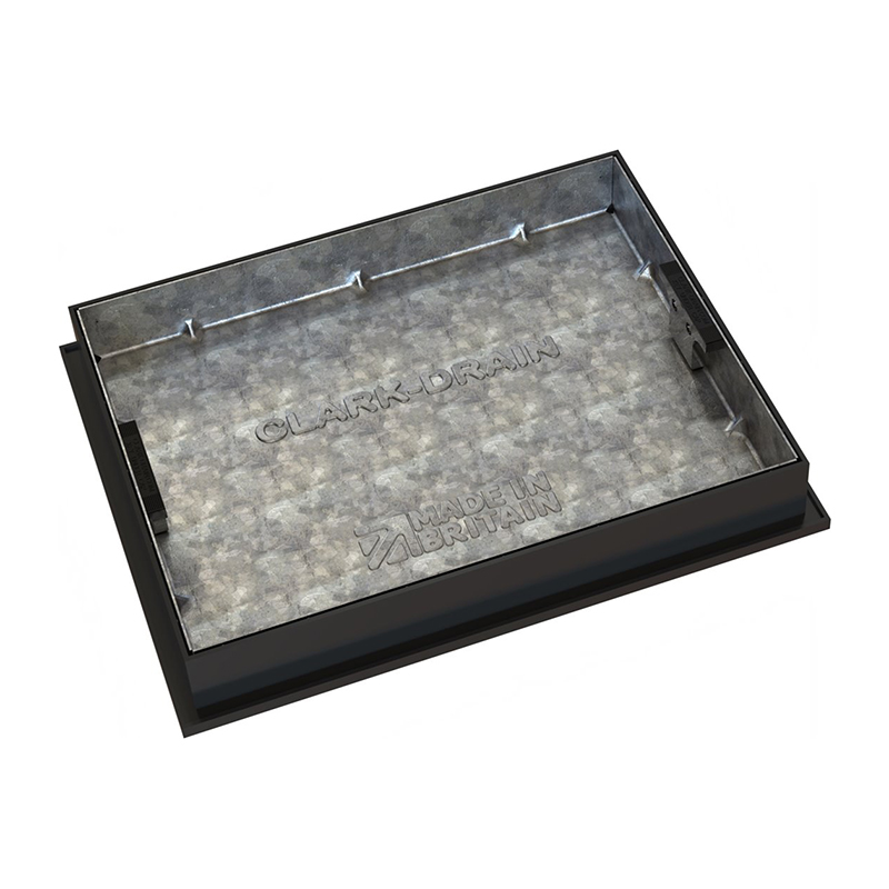 Clark-Drain Galvanised Recessed Manhole Cover & Frame for 60mm Paviors 10t – CD 790R/80 (600mm x 450mm x 80mm)