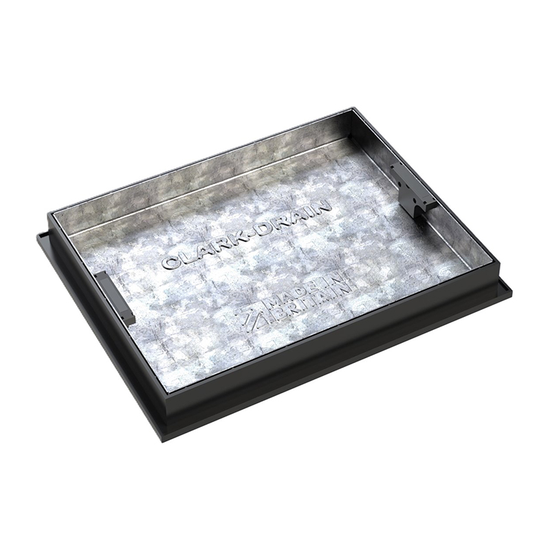 Clark-Drain Galvanised Recessed Manhole Cover & Frame for 50mm Paviors 10t – CD 790R (600mm x 450mm x 65mm)