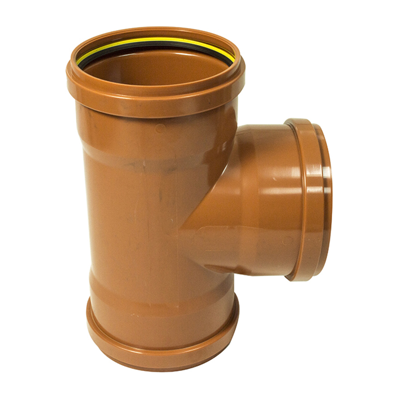 FloPlast 160mm Underground Equal Junction 87.5° – Orange/Brown (Triple Socket)