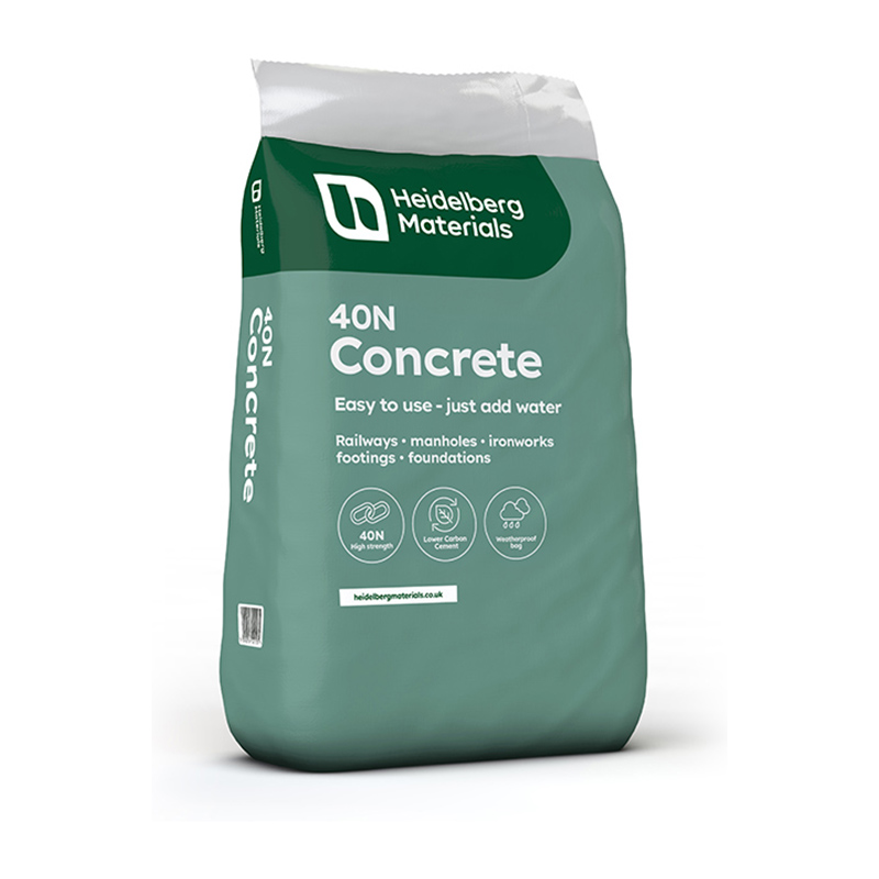 Heidelberg Materials High-Strength 40N Concrete 20kg (Plastic Bag)