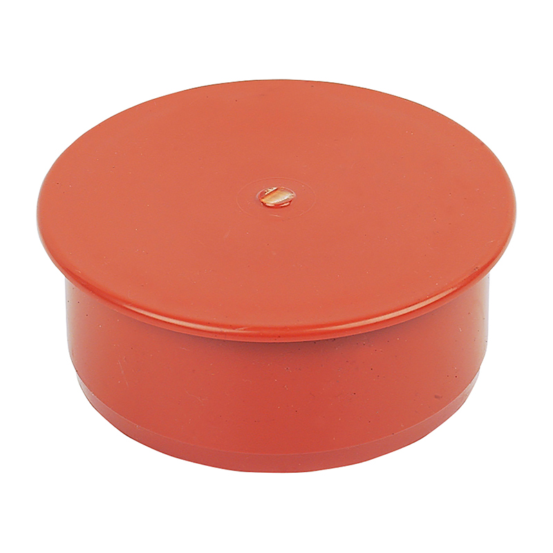 FloPlast 110mm Underground Socket Blanking Plug – Orange/Brown