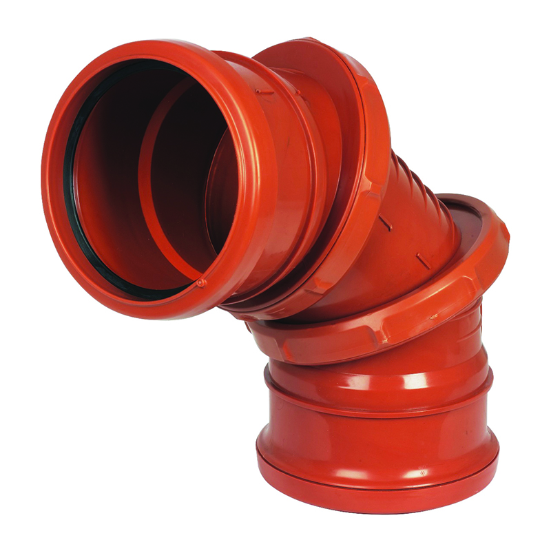 FloPlast 110mm Underground Adjustable Bend 0-90° – Orange/Brown (Double Socket)