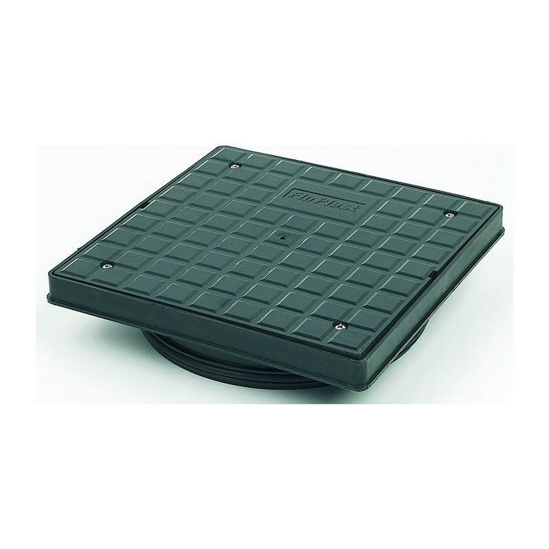 FloPlast 340mm Sealed Plastic Screw Down Cover and Frame – Black (A15 Load Class)