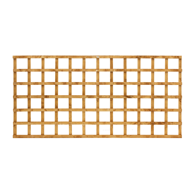 Square Top Heavy-Duty Trellis Panel - Treated Brown (1.8m x 0.9m)