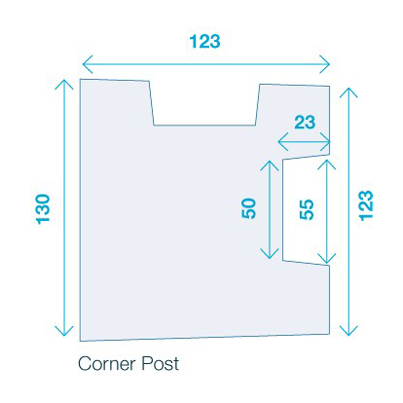 Concrete Slotted Corner Fence Post 1.83m (6ft)