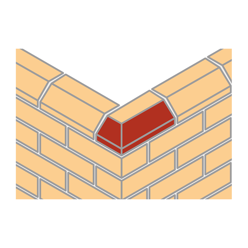 Ibstock Brick Plinth External Return Long 45° Red PL7.2 - Right Hand 65mm
