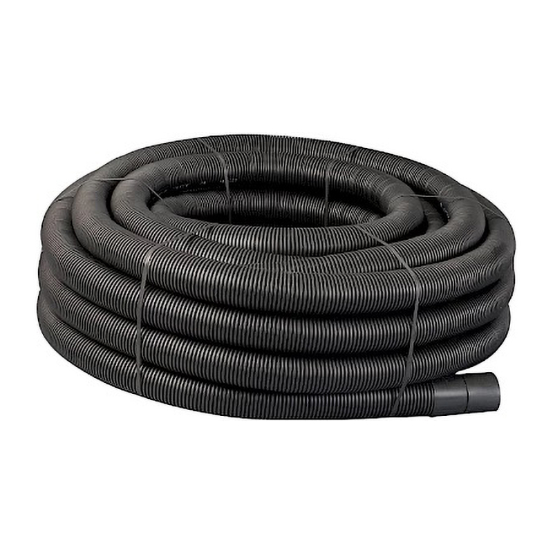 Land Drain Perforated Pipe 100mm – Black (25m Coil)