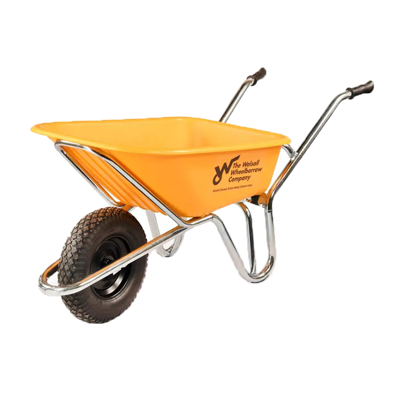 Walsall Wheelbarrow Phoenix Yellow HDPE Super Heavy Duty 120L with Puncture Proof Wheel