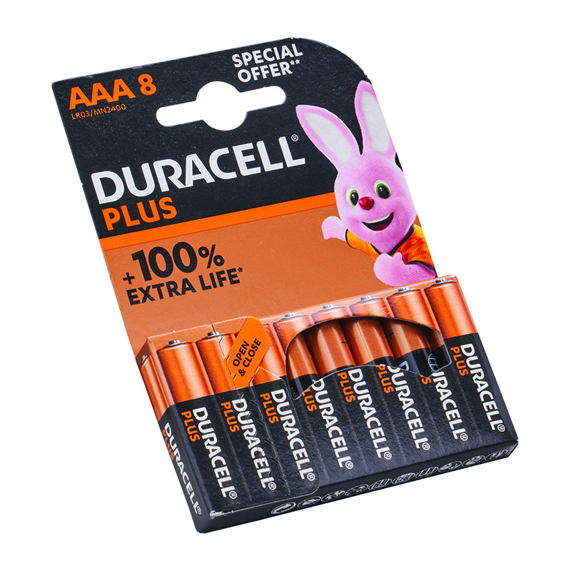 Duracell AAA – Alkaline Batteries (8 Pack)