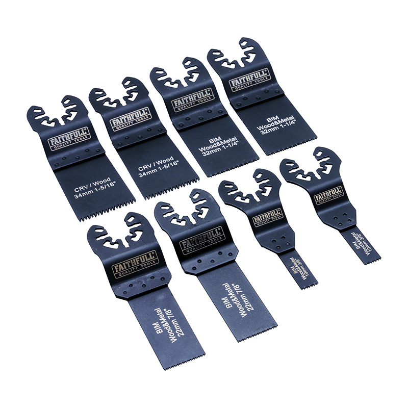 Faithfull Mixed Multi-Tool Blade Set (8 Piece)