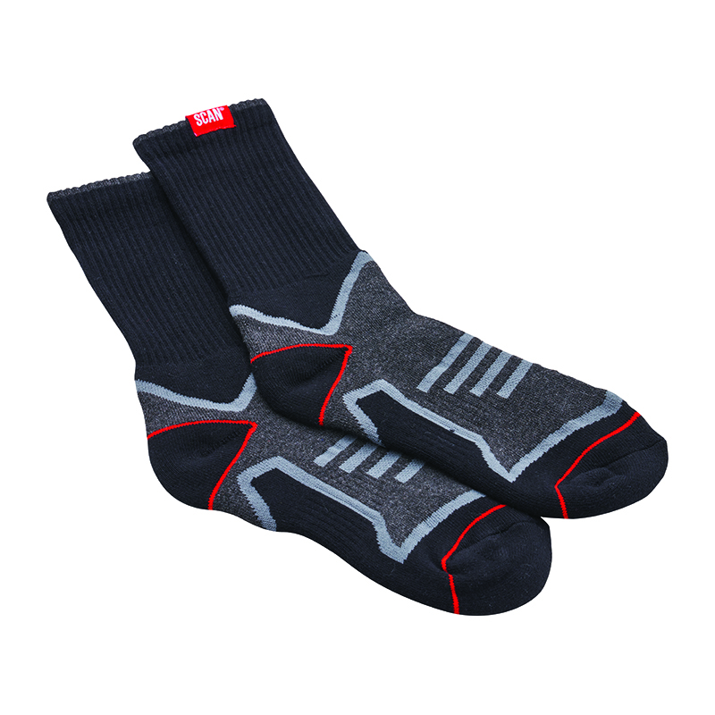 Scan Work Socks – Black/Grey (Triple Pack)