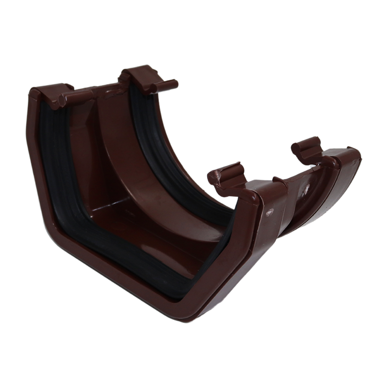 Kalsi Half Round 112mm to Square Line 114mm Gutter Adaptor – Brown