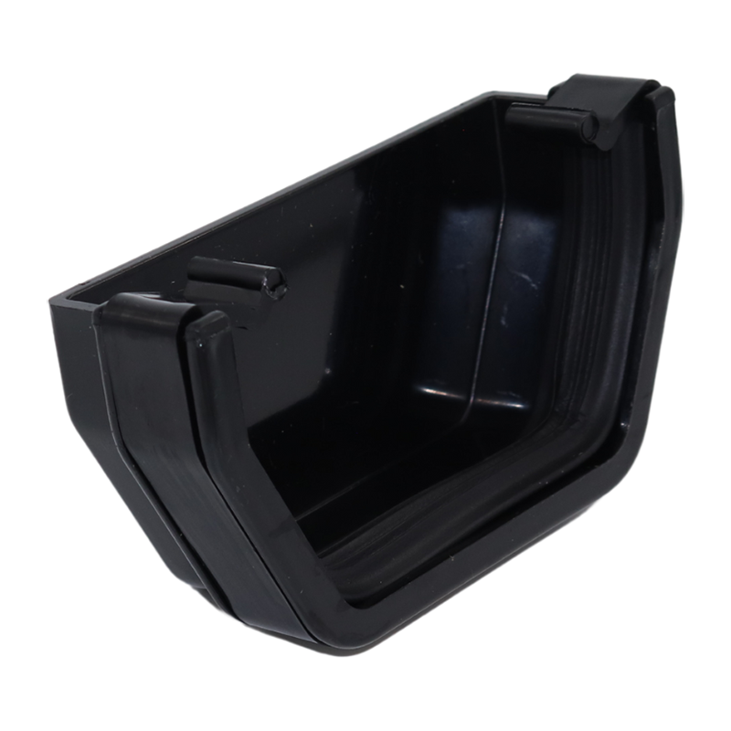 Kalsi Square Line 114mm Gutter Stopend External – Black