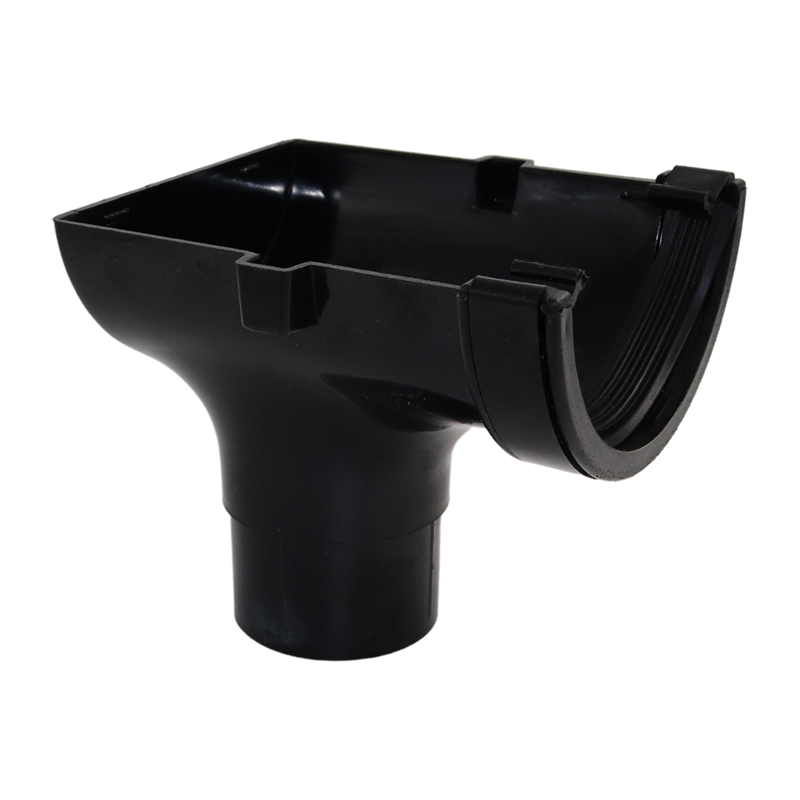 Kalsi Half Round 112mm Gutter Stopend Outlet – Black