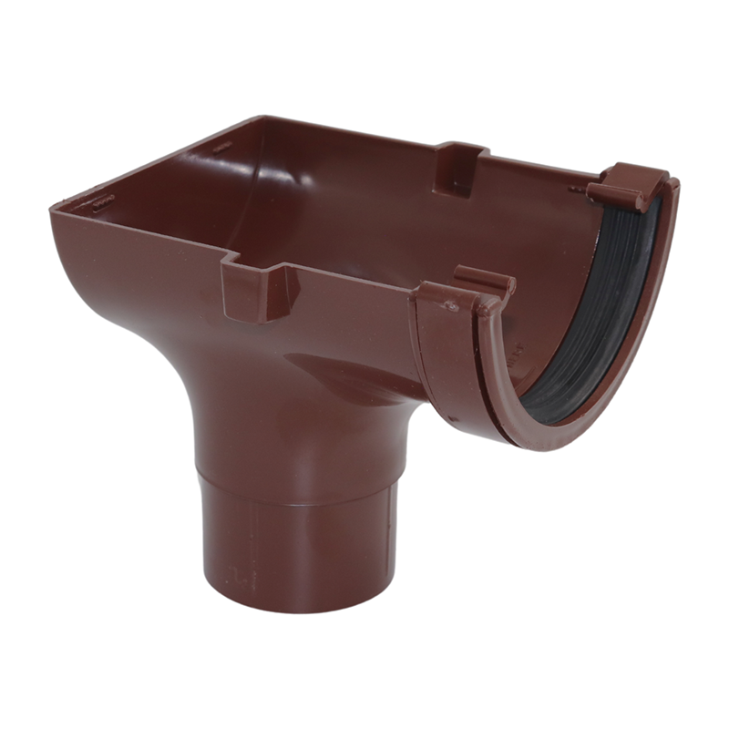 Kalsi Half Round 112mm Gutter Stopend Outlet – Brown