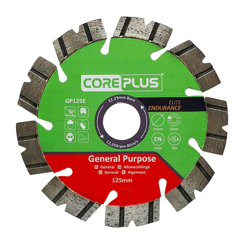 CorePlus Elite Endurance General Purpose Diamond Blade (125mm x 22.23mm)