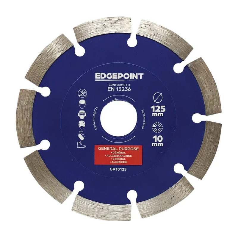 EdgePoint General Purpose Diamond Blade – 10mm Segment (125mm x 22.23mm)