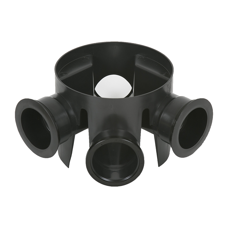 Brett Martin 280mm Access Chamber Base with 45&deg; Inlets 110mm inc. 2 x Socket Plugs – Black