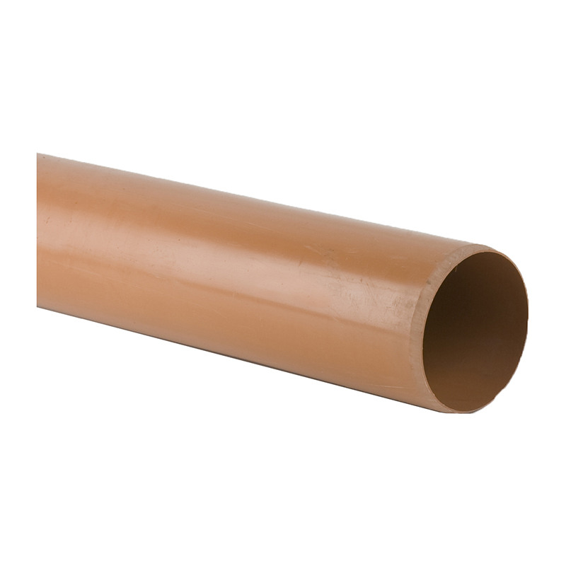 Brett Martin 110mm Underground Pipe 6m – Orange/Brown (Plain Ended)
