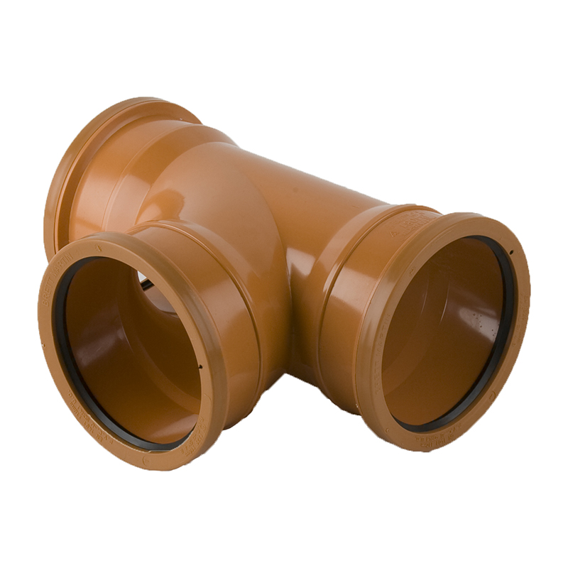 Brett Martin 110mm Underground Equal Junction 87.5&deg – Orange/Brown (Triple Socket)