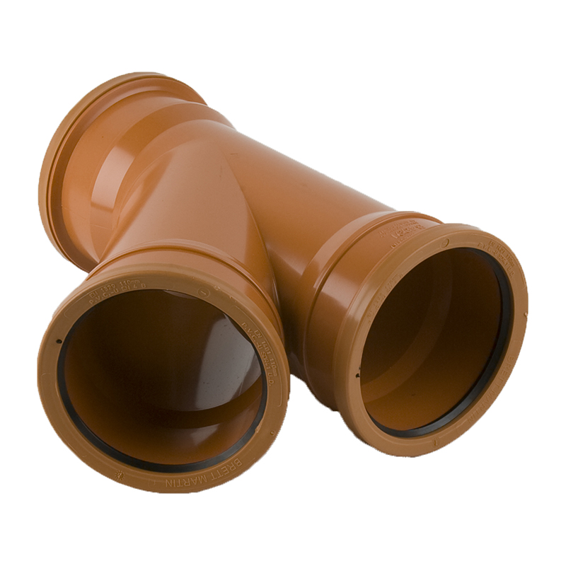 Brett Martin 110mm Underground Equal Junction 45&deg – Orange/Brown (Triple Socket)