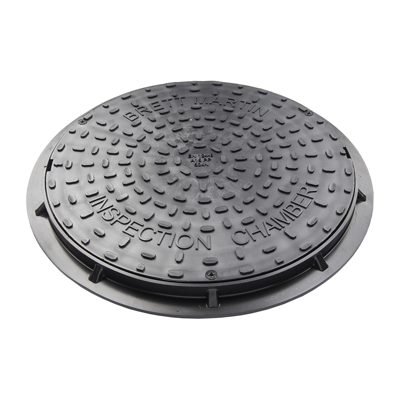 Brett Martin 50kN Driveway Plastic Round Manhole Cover & Frame – Black (Fits 450mm Inspection Chamber)