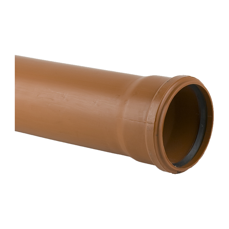 Brett Martin 160mm Underground Pipe 6m – Orange/Brown (Single Socket)