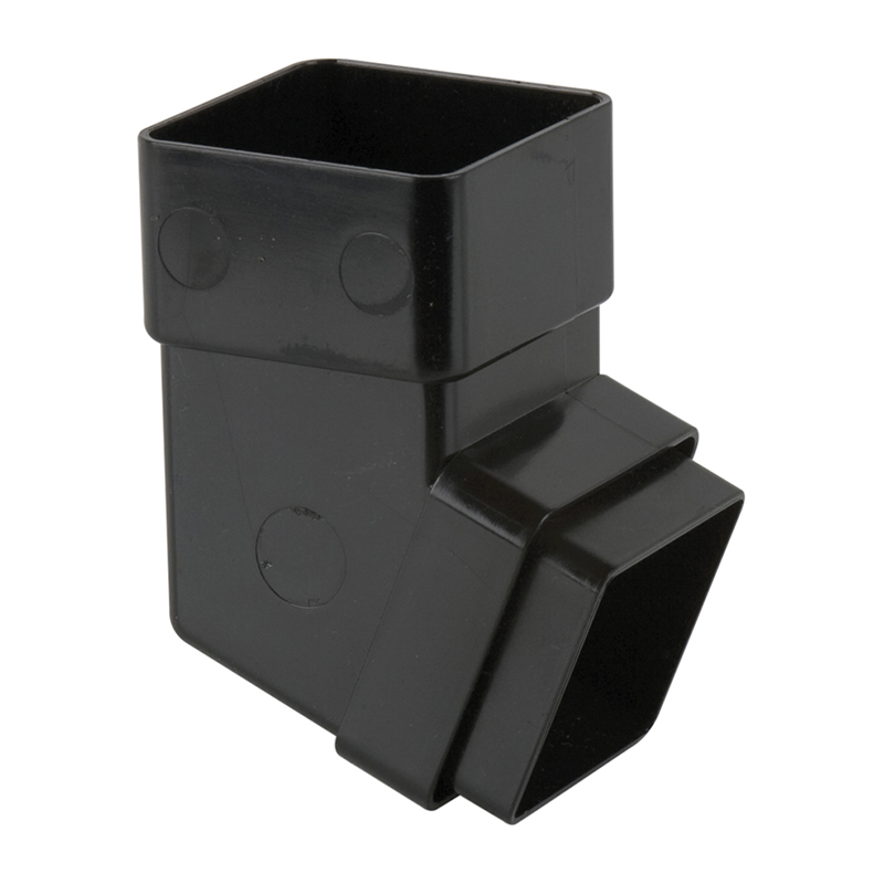 Brett Martin 65mm Square Downpipe Offset Bend 112.5&deg; – Black