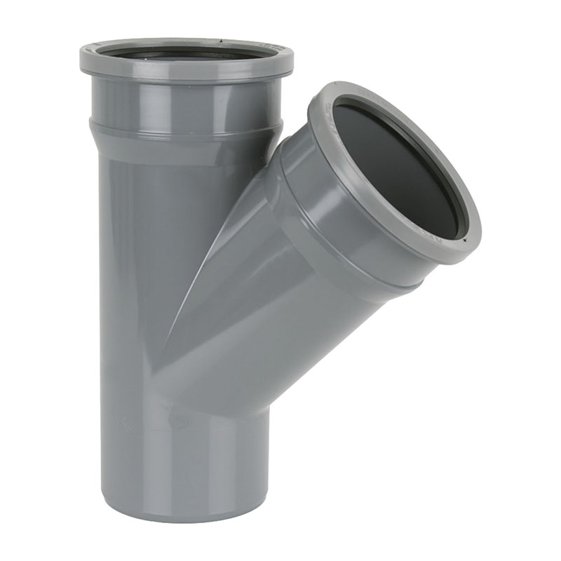 Brett Martin 110mm Soil Branch 135&deg; – Grey (Double Socket)