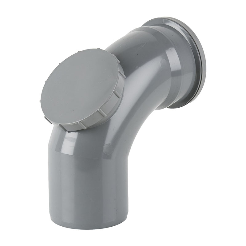 Brett Martin 110mm Soil Access Bend 92.5&deg; – Grey (Single Socket)