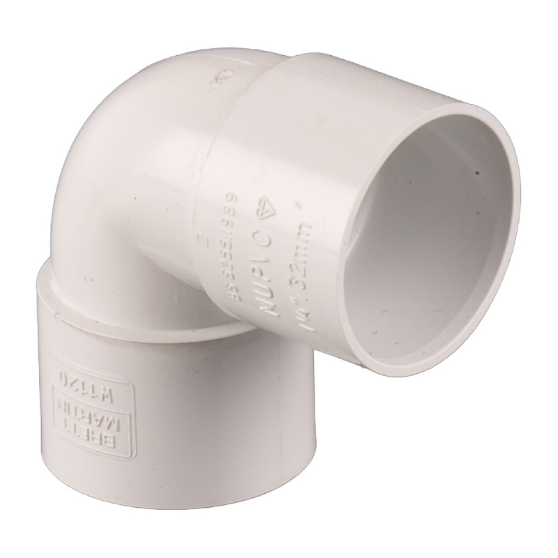 Brett Martin 40mm Solvent Waste Knuckle Bend 90&deg; – White