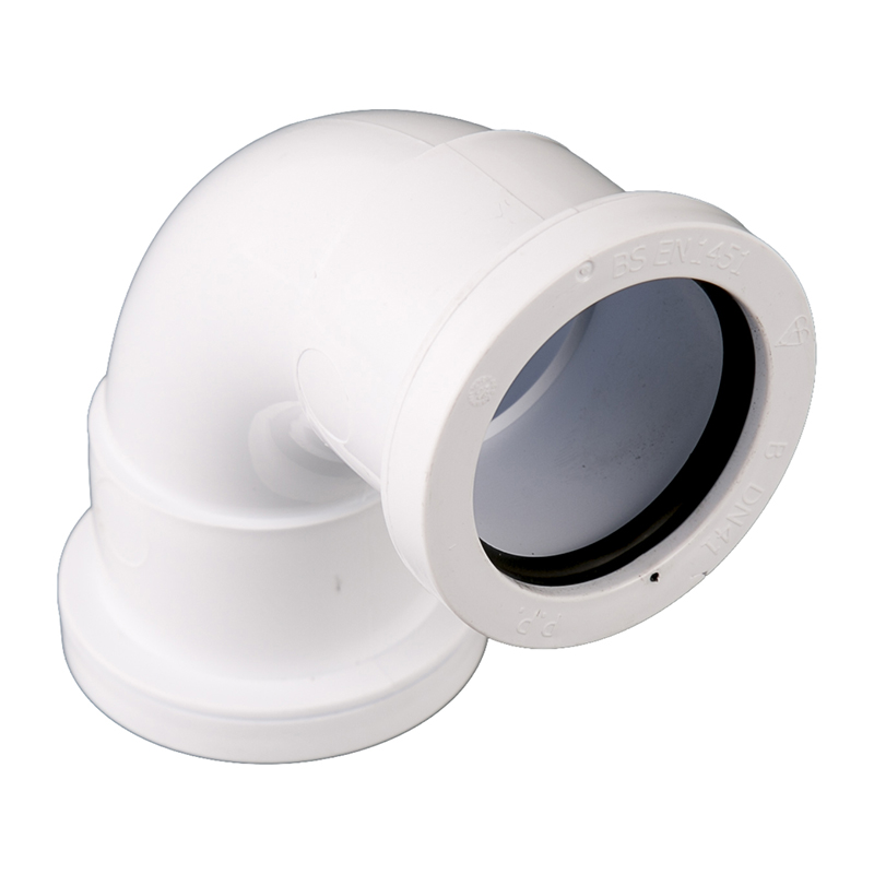 Brett Martin 40mm Push-Fit Waste Swept Bend 90&deg; – White