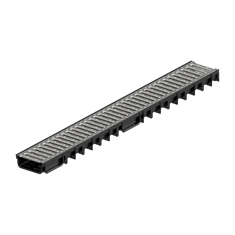 ACO Easyline H 50 Low Profile Drain Channel with Galvanised Steel Grating 1m (Load Class A15)